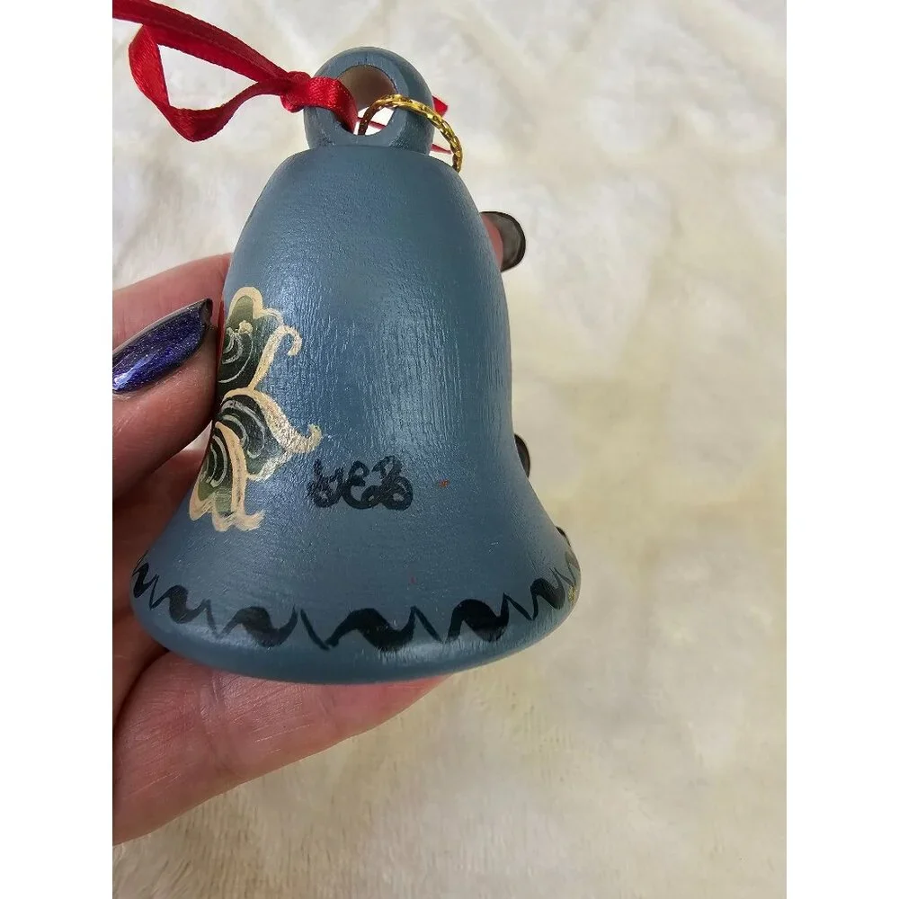 Norweigen Christmas‎ Ornament Blue Bell Artist Signed
